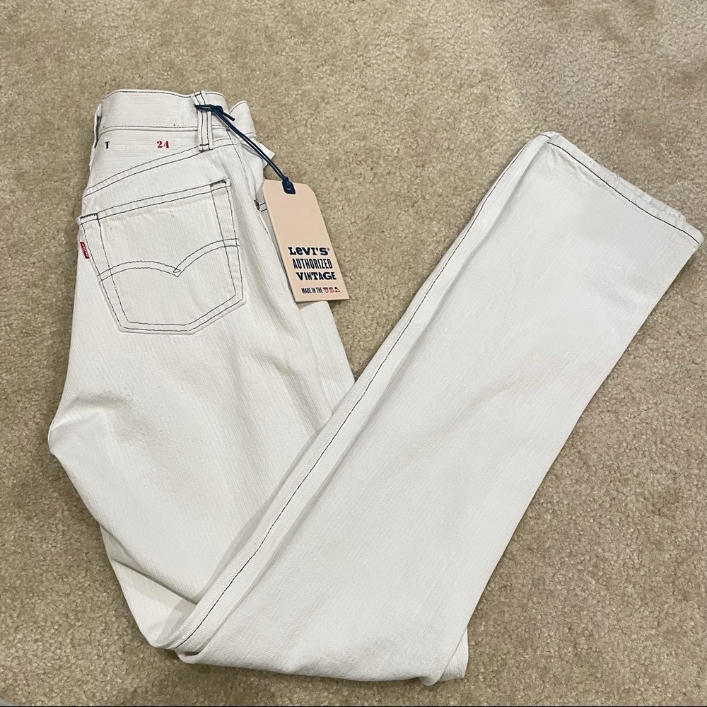 Levi's Authorized Vintage Jeans Made in the USA  White 593530002 Denim Size 24